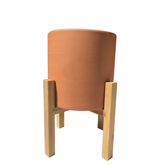 Macetero terracota pedestal bambú Terracota
