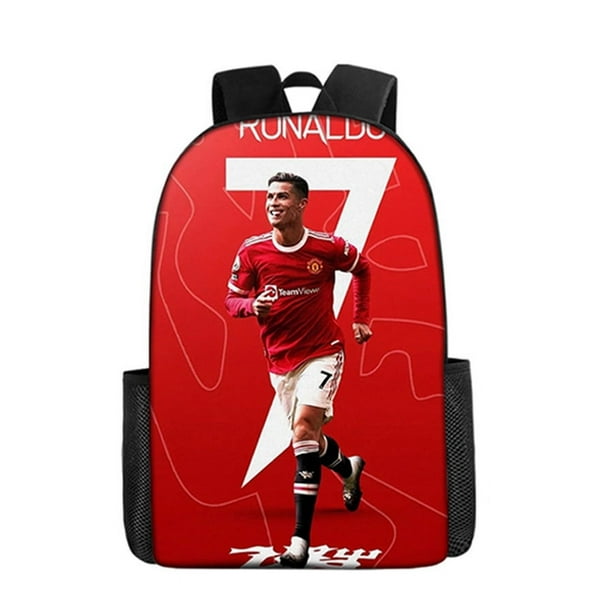 Ronaldo Wallpaper Cr7 Backpack Boys and Girls School Bag Children's School Bag Cartoon Children's Backpack Pen Bag Birthday Gift