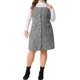 thumbnail image 1 of Agnes Orinda Conjuntos de Halloween Vestidos con Tirantes de Talla Grande para Mujeres Vestido de Tweed de Cintura Alta con Botones 3X Negro, 1 of 6
