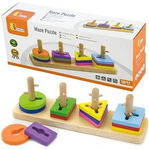Viga - Juguete Madera Puzzle Encaje Con Obstaculos