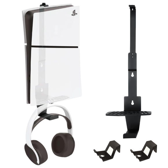 Soporte de pared para PS5 AEWOTING de acero con soporte para control y audífonos