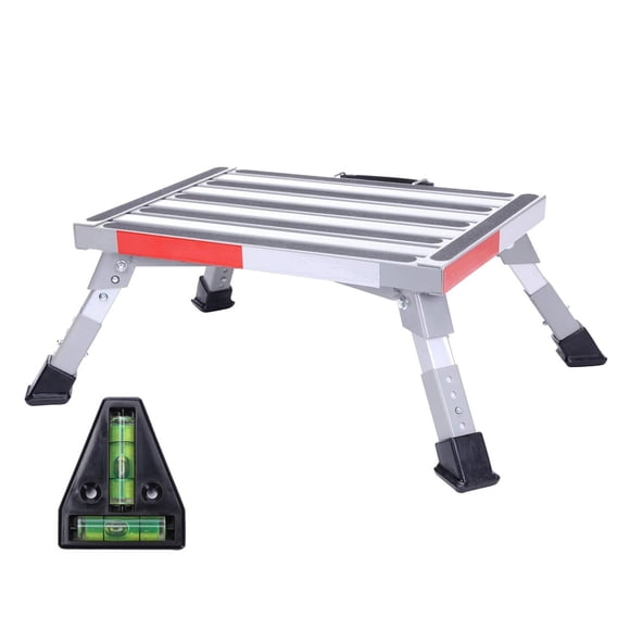 Taburete RV Homeon con ruedas regulables en altura, aluminio