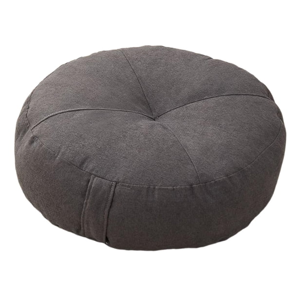 Cojín de suelo redondo, cojín de meditación, decoración suave, cojín de asiento de suelo para adultos y, para interior y exterior, oficina, sala de es Gris oscuro