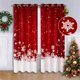 thumbnail image 1 of Juego de 2 paneles de cortinas navideñas CAROMIO de terciopelo rojo, 130 x 160 cm, 1 of 9