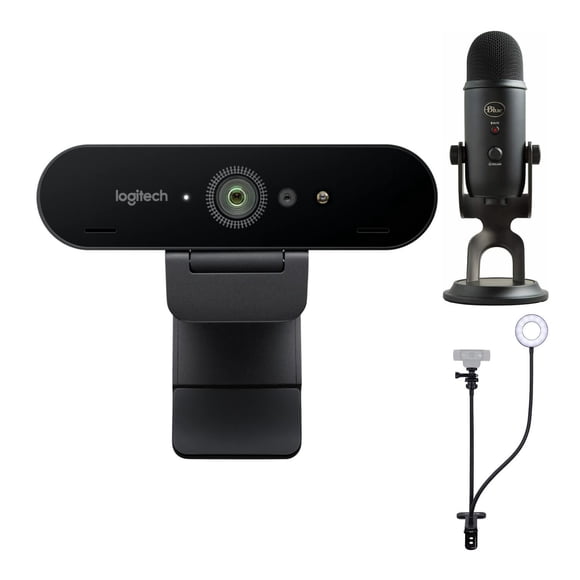 Paquete Knox Gear Logitech 4K Pro Webcam con Micrófono Blue Yeti