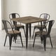 thumbnail image 1 of Juego De Comedor Tolix 4 Sillas Cuadrado 80cm Venhoouse Madera Oscura, 1 of 10