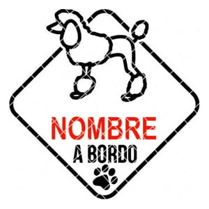 Rienda Libre - Sticker Personalizado Poodle Caniche A Bordo Auto Camioneta