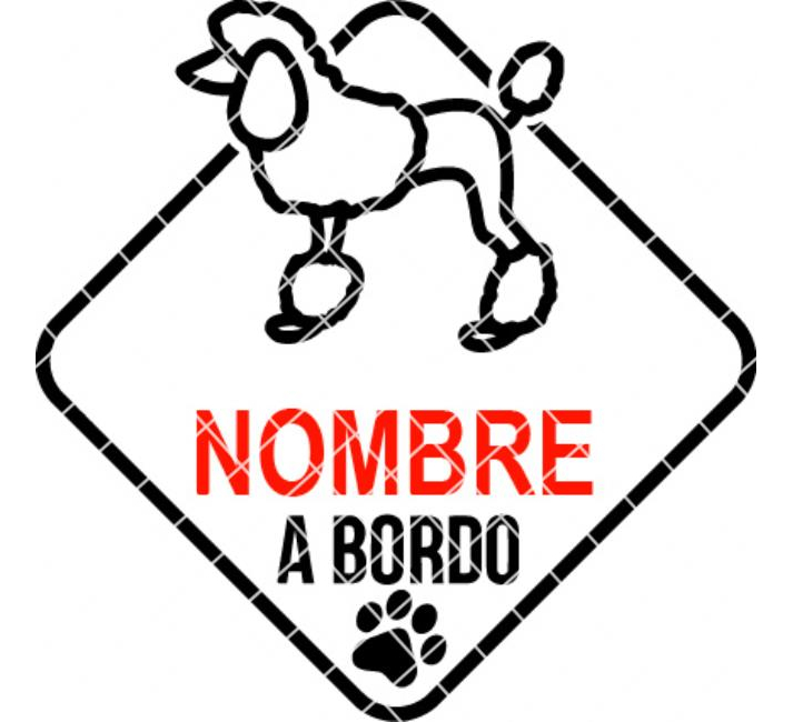 Rienda Libre - Sticker Personalizado Poodle Caniche A Bordo Auto Camioneta