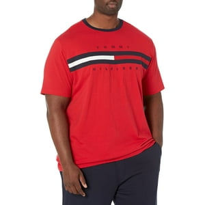 Camiseta Tommy Hilfiger Signature Stripe Para Hombre Roja 5Xl Tall
