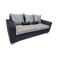 Muebles New - Sofa Tres Cuerpos Gris Lino