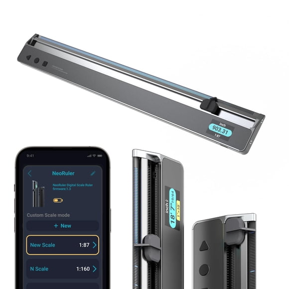 Regla de báscula inteligente NeoRuler Digital de 30 cm con 93 básculas Bluetooth
