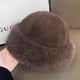 thumbnail image 2 of Gorro de piel sintética para mujer, estilo cosaco ruso, de invierno, peludo, cálido y esponjoso., 2 of 5