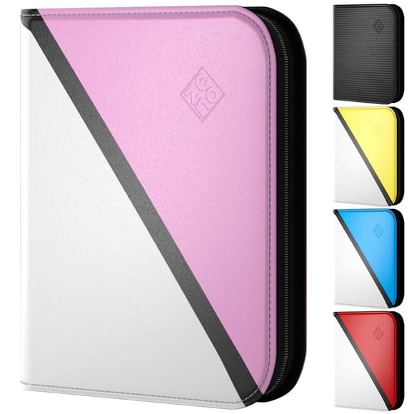 Álbum Para Cartas Coleccionables De 4 Bolsillos Con 50 Páginas Y 400 Espacios Rosa