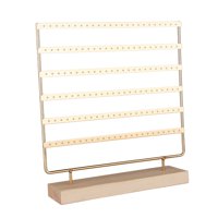 Magideal - Soporte Organizador De Pendientes, Estante De Exhibición De Almacenamiento De Pendientes De 6 Capas Con Base De Madera, Soporte De Exhibición Colgante