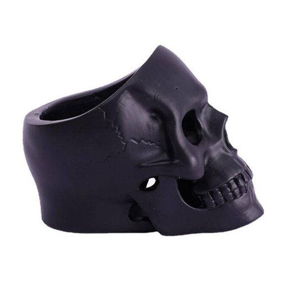 Skull Tealight Candle Holder Organizador Resin Pen Holder Para Vanity Desk Black