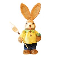 Magideal - Figura De Conejo De Paja, Paquete De Material De Bricolaje, Estatua De Conejo, Lindo Regalo De Pascua Para Padres E Hijos, Dibujos Animados Hechos A M Estilo F
