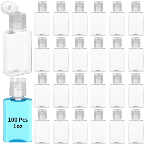 Desinfectante de manos Travel Bottles Lnrueg de 30 ml, 100 unidades con tapa abatible