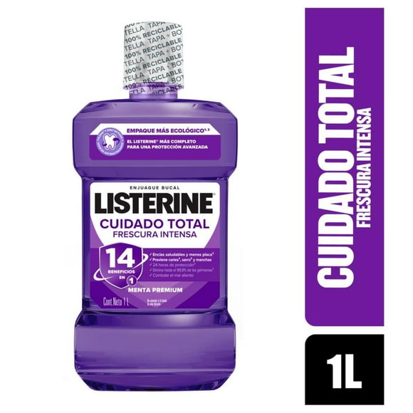 Enjuague Bucal Cuidado Total Frescura Intensa, 1 L