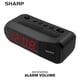thumbnail image 5 of Reloj despertador digital Sharp Black con LED rojos con doble alarma, 5 of 6