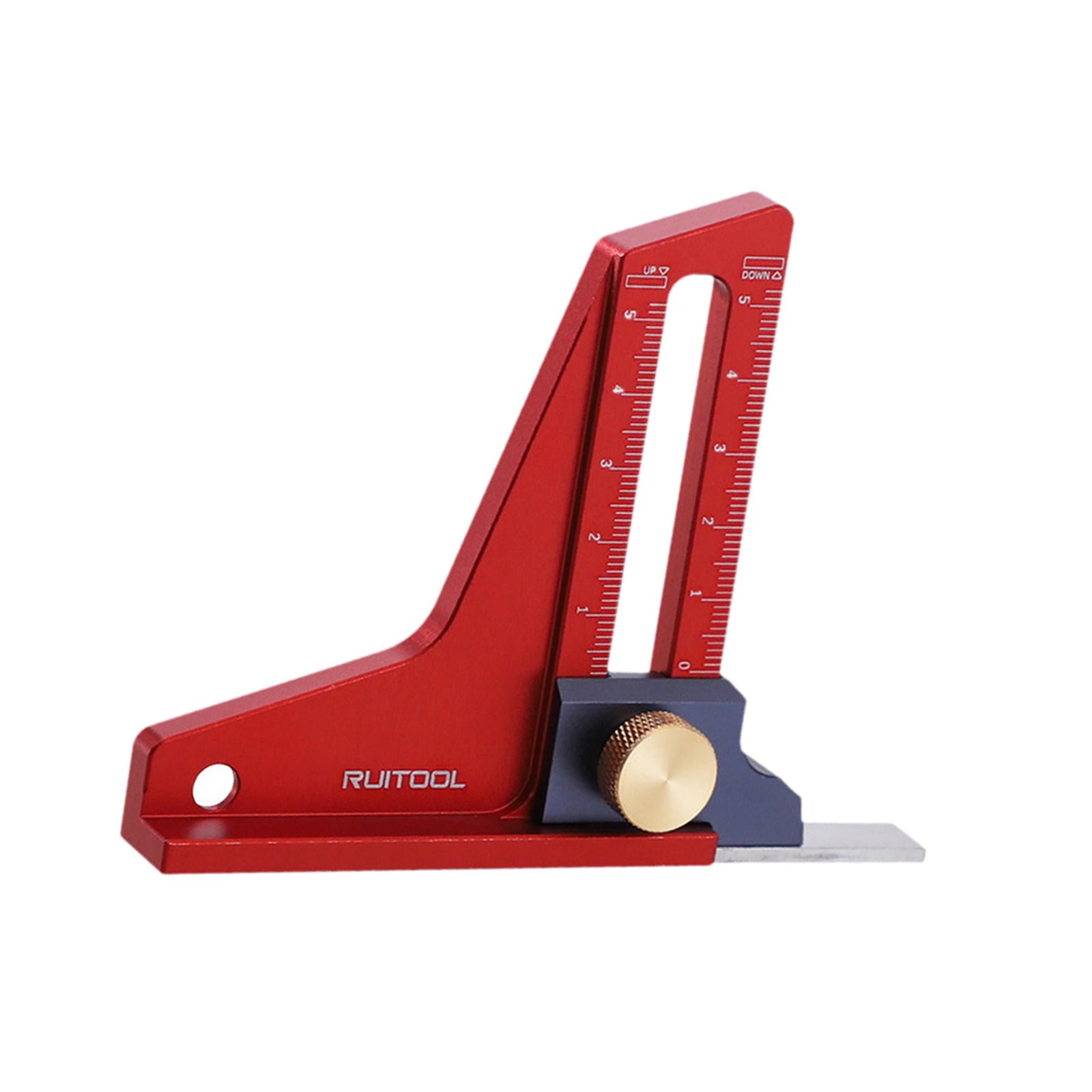 Ioensy - Herramienta De Medición De Profundidad, Regla De Calibre De Altura De Sierra De Mesa De Aleación De Aluminio Ajustable, Métrica De 0 A 5 Mm