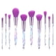 thumbnail image 1 of Juego de 10 brochas de maquillaje con mango transparente de cristal, brocha para base, corrector y sombra de ojos., 1 of 6