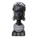 thumbnail image 2 of Estatua de cabeza de mujer africana novedosa, adorno elegante de resina, escultura de arte de busto femenino coleccionable para escritorio, dormitorio Plata, 2 of 5