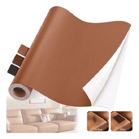 Kimale - Rollo Parche Reparación Adhesivo Cuero Sofa137X50Cmdark Brow