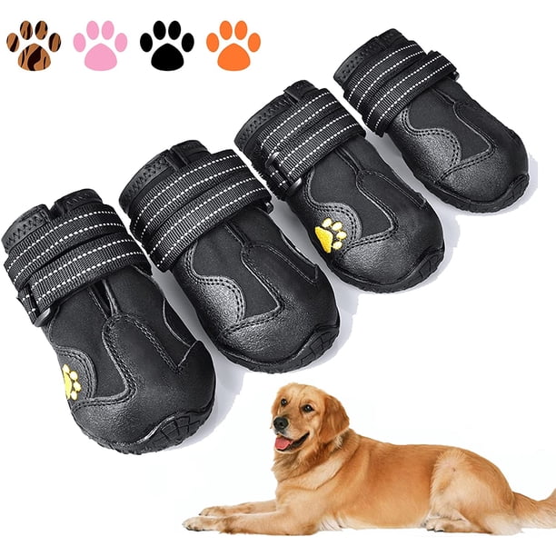 Botas Para Perros, Zapatos Impermeables Para Perros, Botines Para Perros Con Suela Antideslizante Resistente Y Reflectante, Zapatos Para Exteriores Para Perros Medianos (4 Unidades)