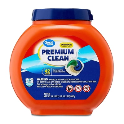 Detergente Cápsulas Premium Clean Pote 42 Un Great Value