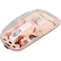 Veat00L - Mouse Inalámbrico Transparente, Mouse Bluetooth 5.3, Mouse Recargable Ergonómico Con Receptor Usb, Silencioso Click, Ratón 3 Modos(2.4G/5.2/5.2), Ratón Óptico Ajustable Dpi Ratón Para Portátil,Pc,Mac