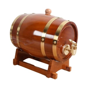 Magideal - Barril De Vino De Roble, Dispensador De Barril De Vino, Barril De Roble Con Soporte, Barril De Vino De Madera Para Cerveza, Miel, Bebidas, Decoración 1.5L
