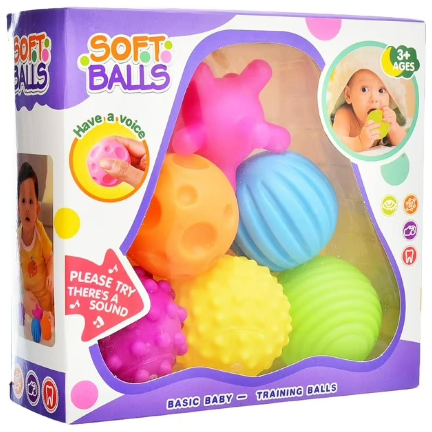 Genérico - Pack 6 Pelotas Sensoriales Texturizadas Para Bebes