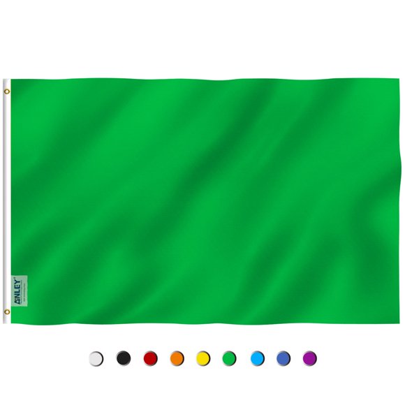 Bandera Anley Fly Breeze de poliéster, 90 x 150 cm, color verde liso