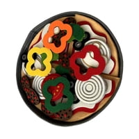 Magideal - Set De Juego De Pizza De Fieltro, Juguete De Juego De Roles, Juguete De Pizza De Juego De Simulación De Comida De Fieltro Para Niños Y Niñas De 3 Años