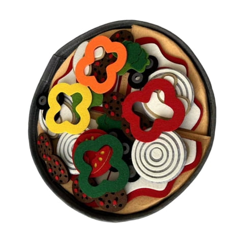 Magideal - Set De Juego De Pizza De Fieltro, Juguete De Juego De Roles, Juguete De Pizza De Juego De Simulación De Comida De Fieltro Para Niños Y Niñas De 3 Años