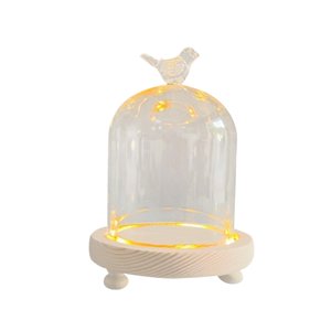 Magideal - Cúpula De Cristal Cúpula Cúpula Contenedor De Bricolaje Cubierta De Flores Estuche De Exhibición Estuche Nórdico Día De San Valentín Hogar Cúpula Tran 9X11Cm Pájaro