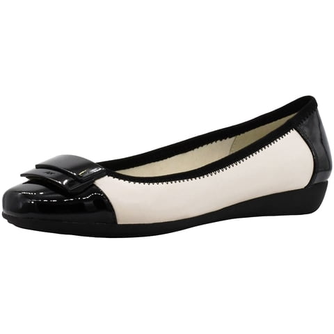 Zapatos Planos Anne Klein Una Para Mujer Crema/Negro