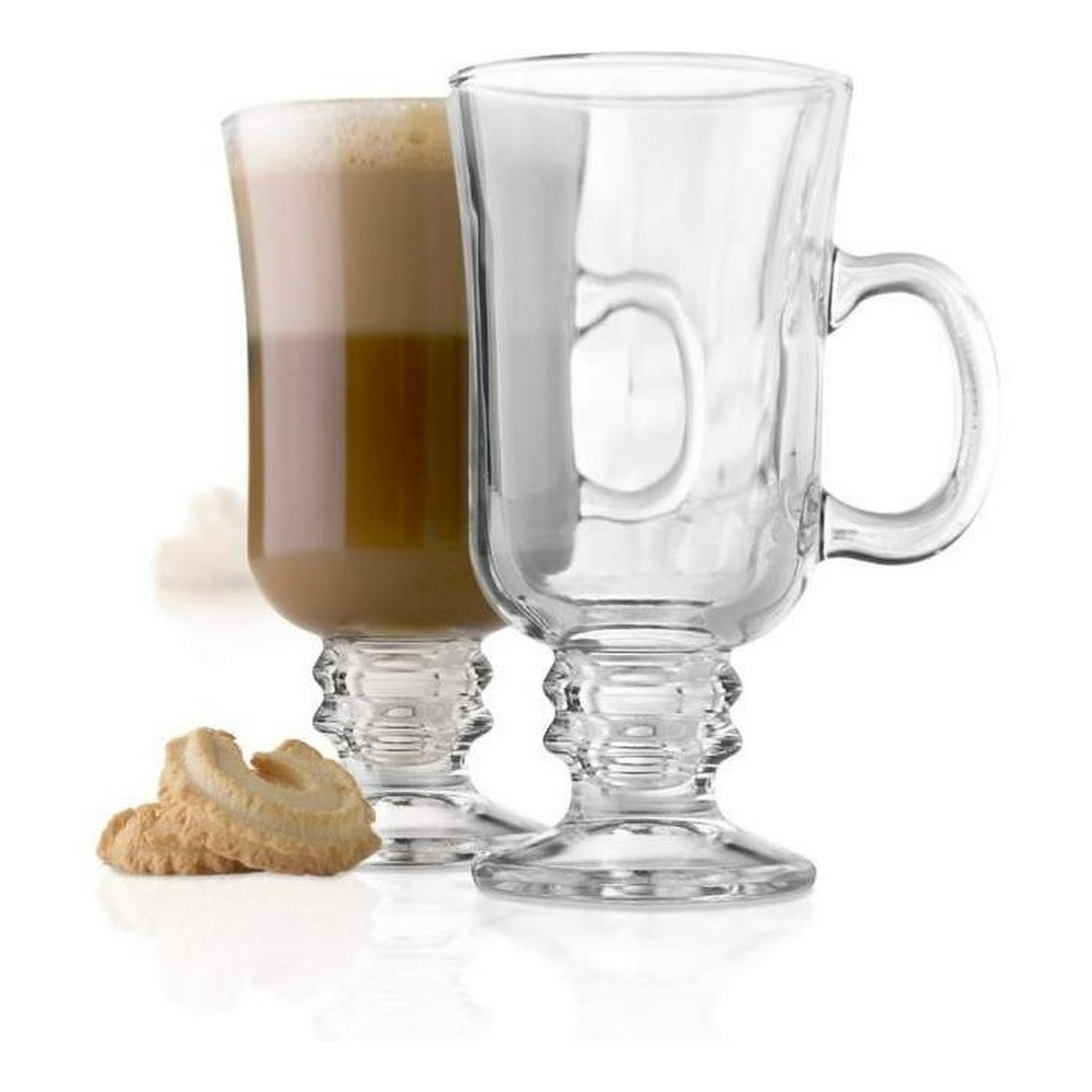 Genérico - Set 4 Tazas Pequeñas Vidrio Cristal Capuchino Cafe 110ml