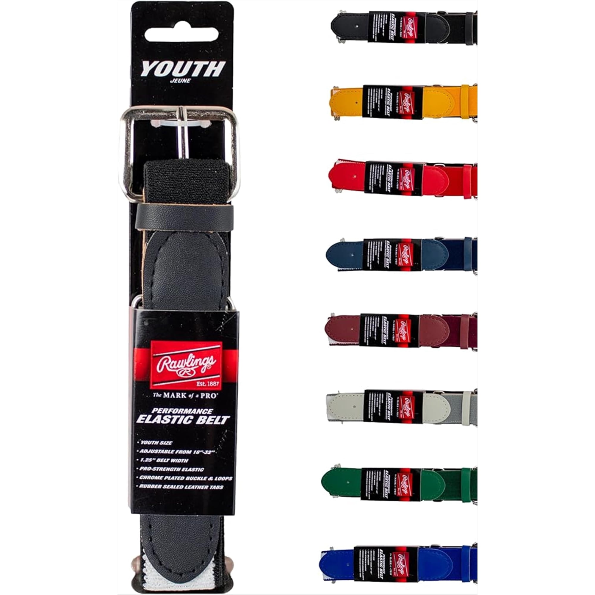 Cinturón Ajustable Rawlings, Talla Única, Para La Mayoría (18-36), Color Verde Oscuro