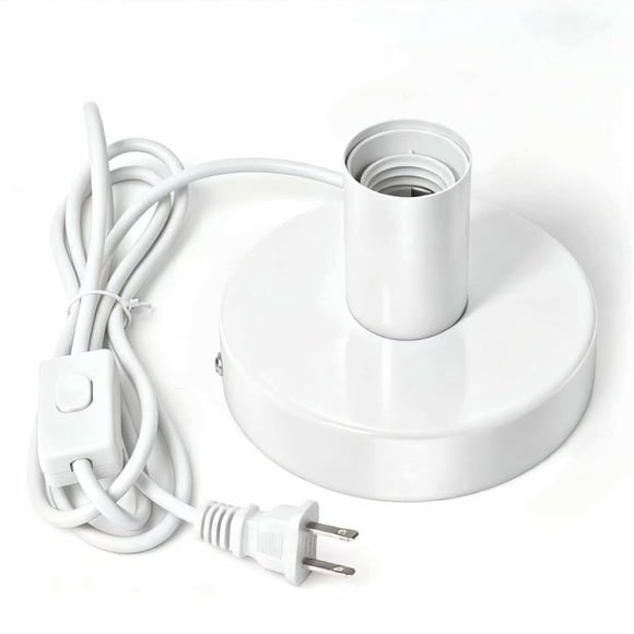 Base de lámpara Vohyzufa E26/E27 blanca con cable de 1,7 m