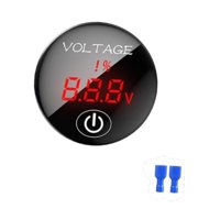 Ioensy - Voltímetro Para Coche De 12 V A 24 V, Fácil De Instalar, Multiusos, Resistente, Color Rojo