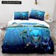 thumbnail image 1 of Underwater World Duvet Cover Blue Ocean Shark Bedding Set for Kids Sea Animal Coral Fish Polyester Quilt Cover Bed Sheets, 1 of 5