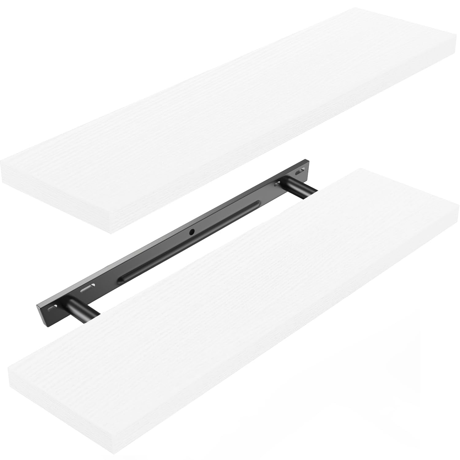Estanterías Flotantes Amada Homefurnishing, Tamaño Grande, Color Blanco, Juego De 2