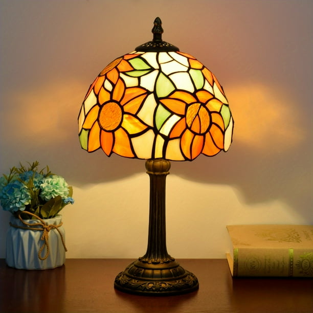 1pc 8 Inch Stained Glass Table Lamp, Handmade Living Room, Dining Room, Bedroom, Warm Bedside Lamp, Bar, Retro European, Rustic Style, Mediterranean Simple European A Variety Of Choices Creative Gifts