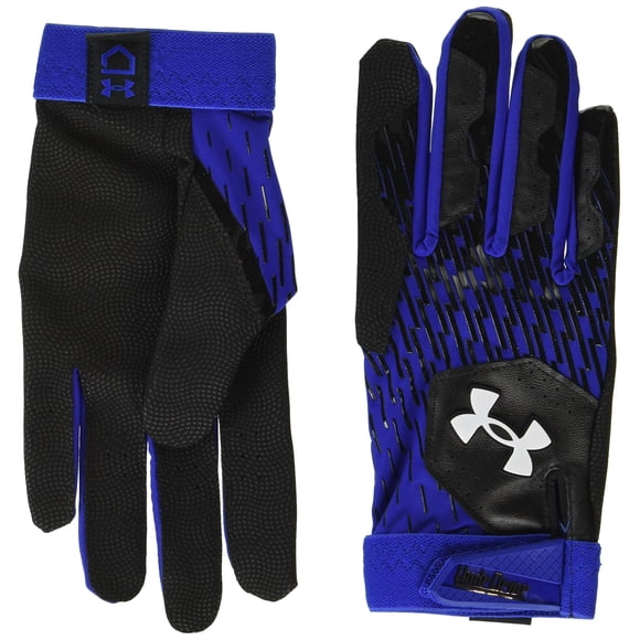 Guantes de béisbol Under Armour Clean Up para hombre, color negro, azul real y blanco