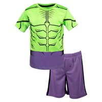 Conjunto Para Niños Pequeños Marvel Avengers Hulk Con Playera Transpirable Y Shorts