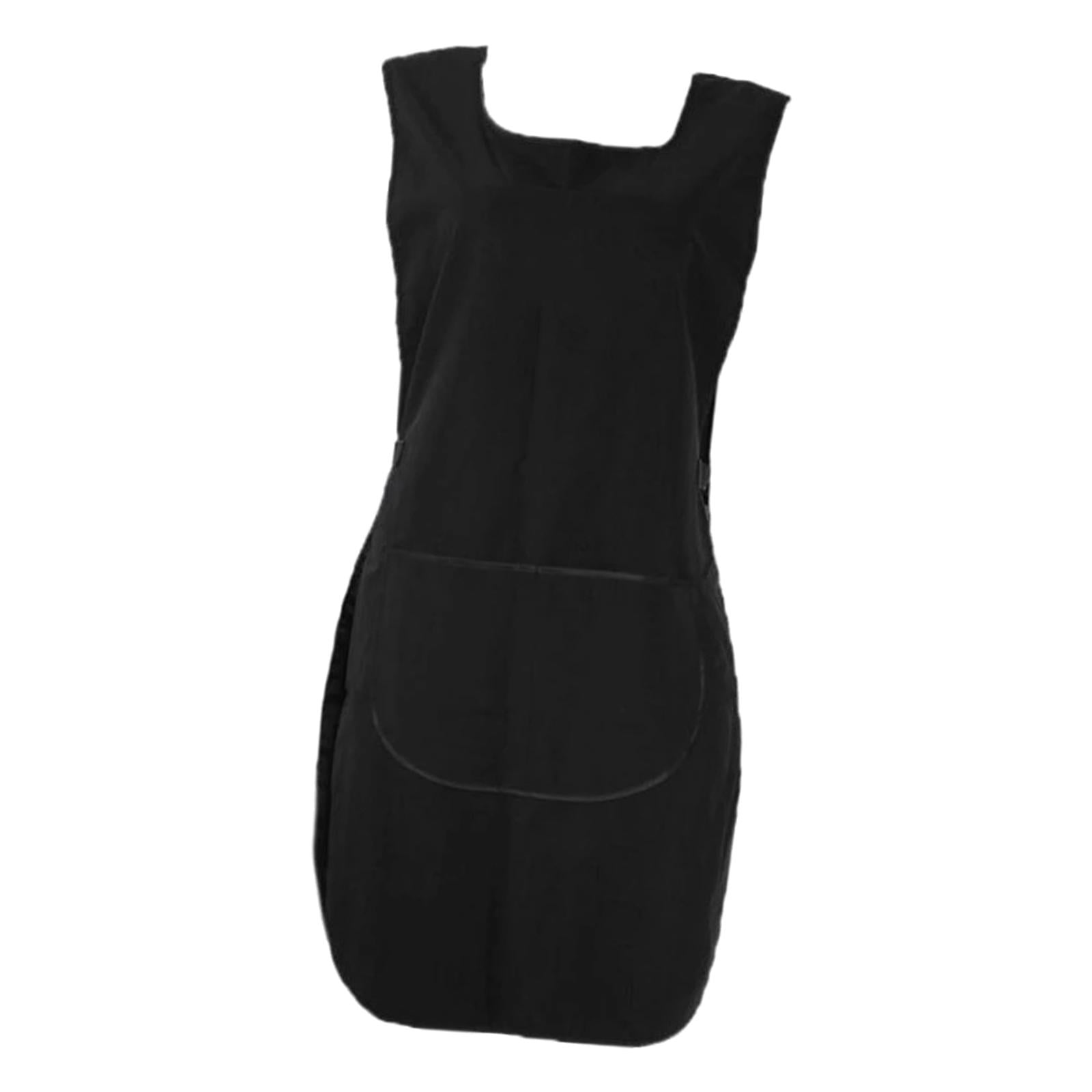 Magideal - Delantal De Peluquería Impermeable Con Bolsillo Grande, Ligero, Cómodo, Negro, Práctico Para Cafetería, Fácil De Limpiar, Duradero Y Suave