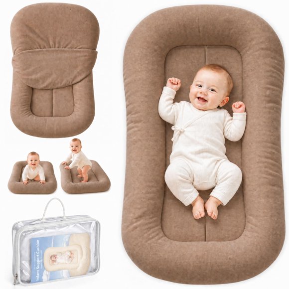 Cojín para bebé KEST NEST 0‑24 meses algodón color marrón