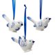 thumbnail image 1 of Juego de 3 adornos de porcelana de Kurt Adler de Delft, pájaro azul y blanco, 1 of 1