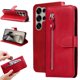 thumbnail image 3 of Funda tipo cartera para Samsung Galaxy S25 Ultra con bolsillo con cremallera y ranuras para tarjetas – Función de soporte Rojo, 3 of 6
